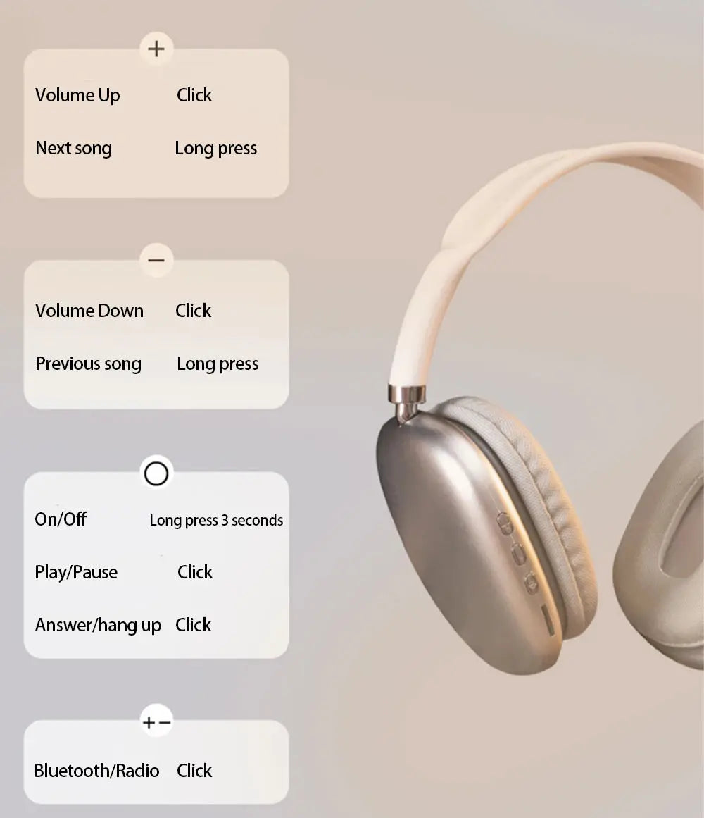 P9 Wireless Gaming Headphones with Mic Noise Cancelling - Gadgystox
