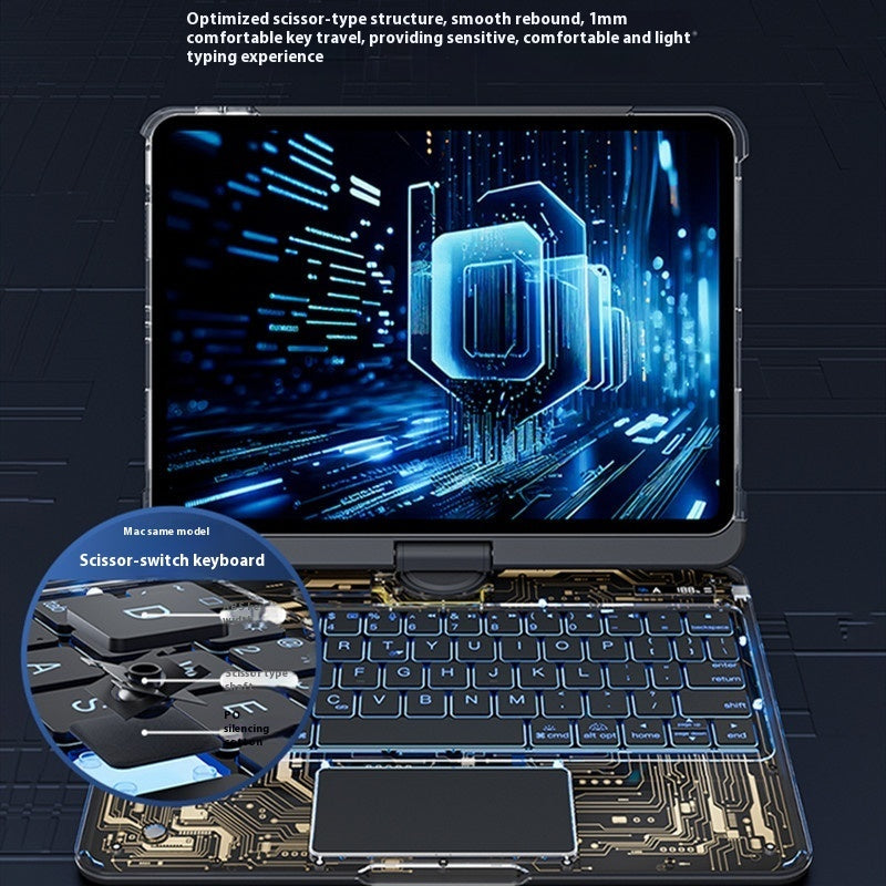 360 Swivel Keyboard Clear Case - Gadgystox